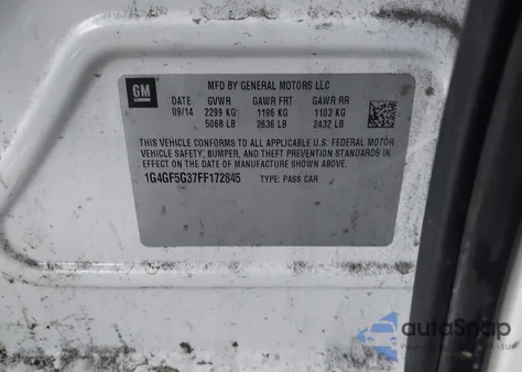 2015 Buick Lacrosse Premium Ii from USA, damaged, VIN 1G4GF5G37FF172845